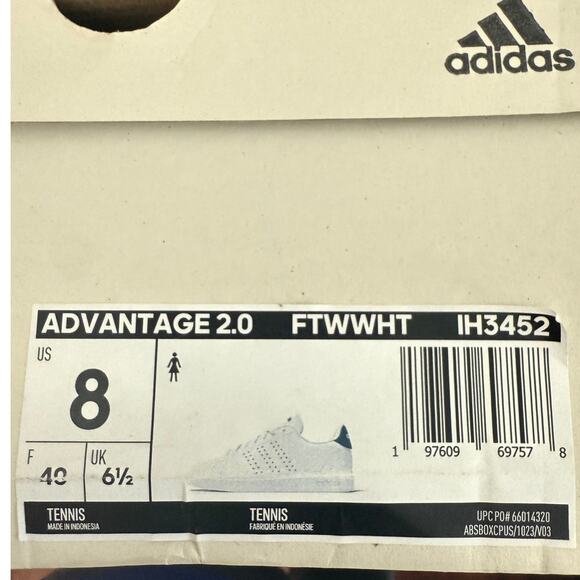 NEW Adidas Advantage Women's Size 8 Sneakers White/Navy Blue IH3452 - Picture 9 of 9
